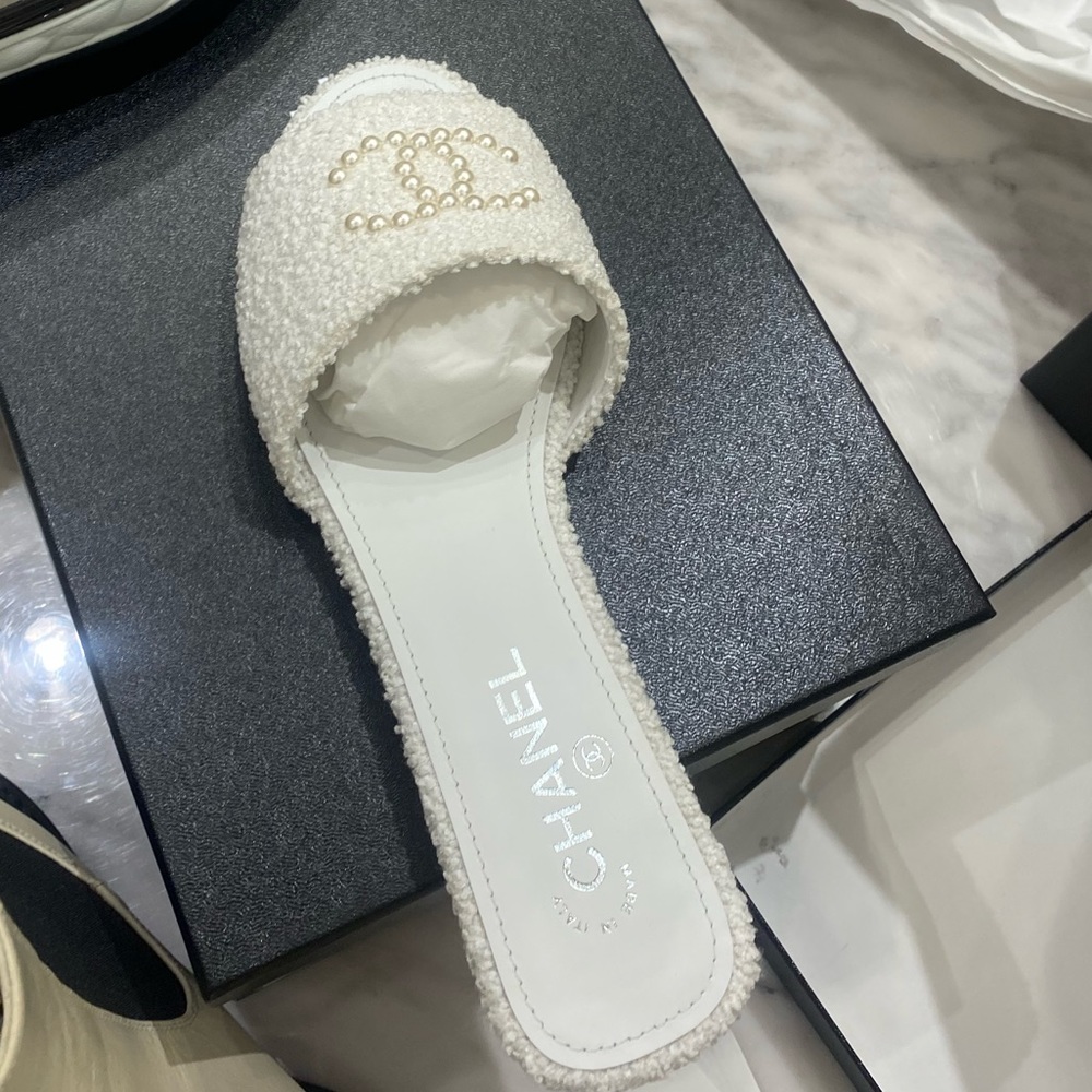 Chanel Tweed Sandals - Picture 1 of 2